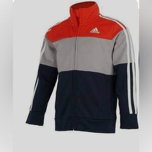 Adidas Jacket Boys Size 7 Color Blue/Gray/Orange